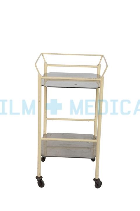 Trolley with Rail in Cream and Steel